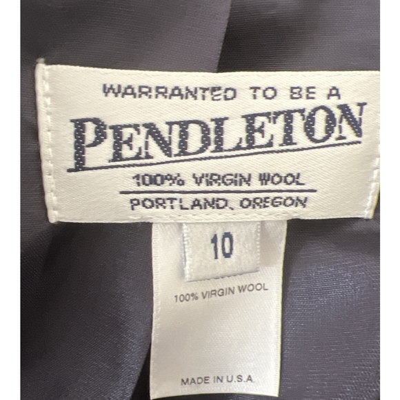 Pendleton Classic Women Navy Blue Wool Double Breasted Jacket USA Sz 10 Vintage - Picture 5 of 5